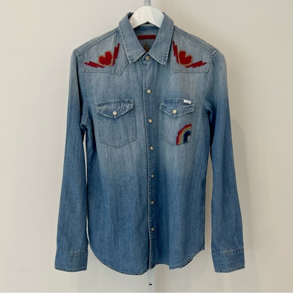 MOTHER DENIM SURF GIRL SCHOOL DISTRESSED SHIRT SIZE MEDIUM NWOTS! - Picture 6 of 17